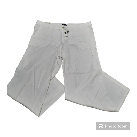 NWT Gap (size 18) Hadley Linen Pants White - Picture 1 of 8